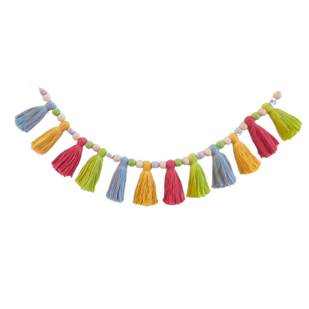 Carnival Tassel and Wood Garland