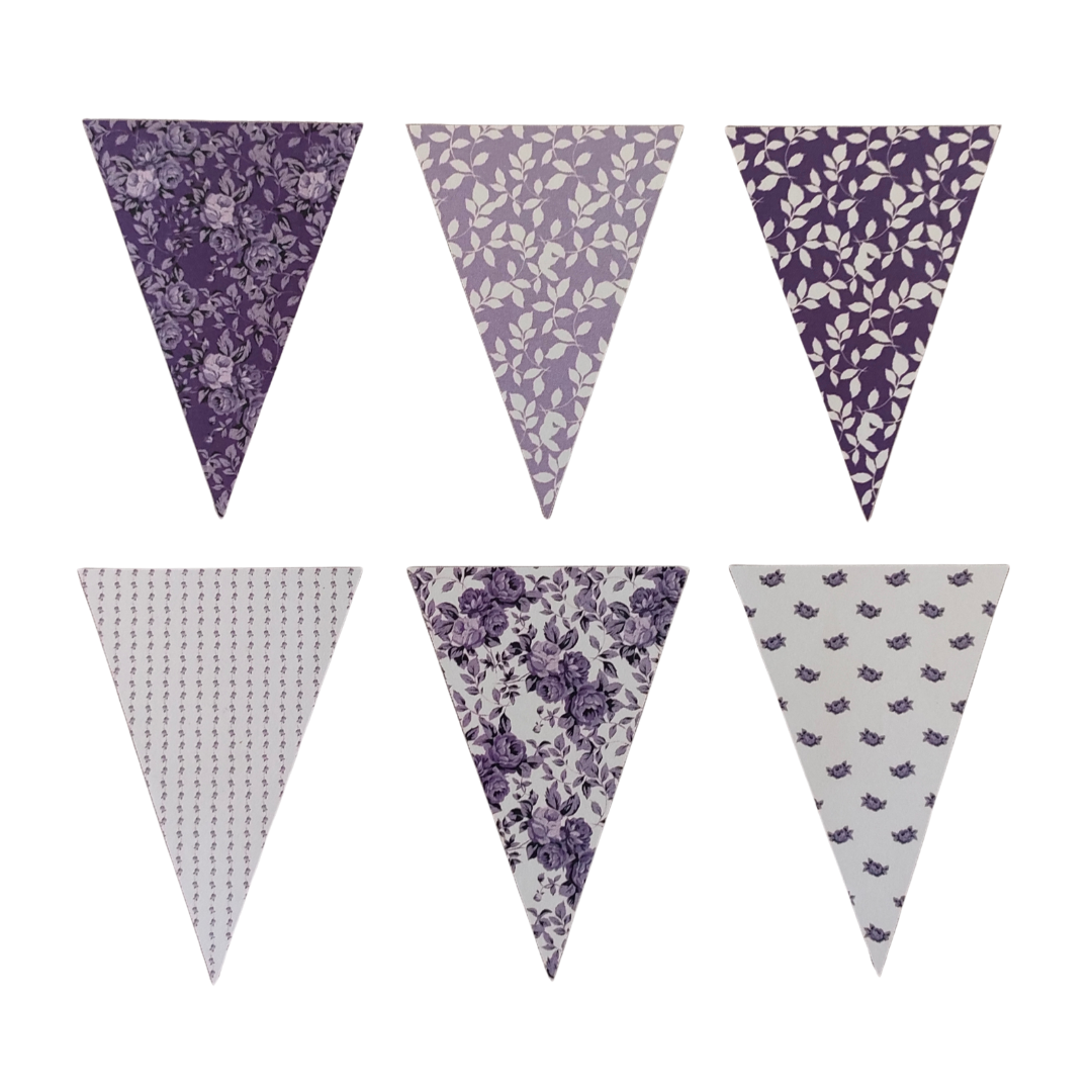 DIY Blue Floral Paper Bunting