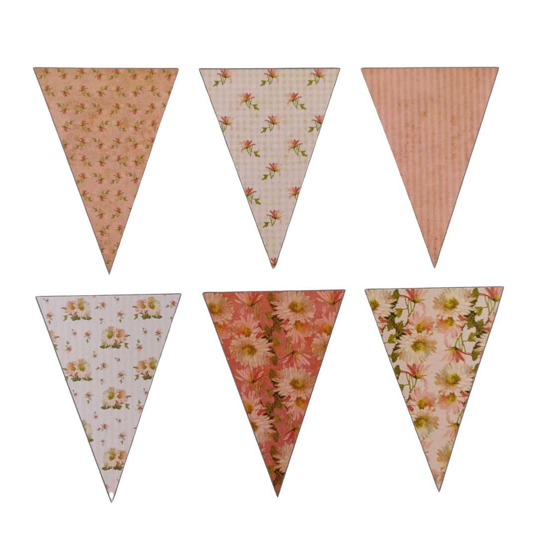 DIY Peach Floral Paper Bunting