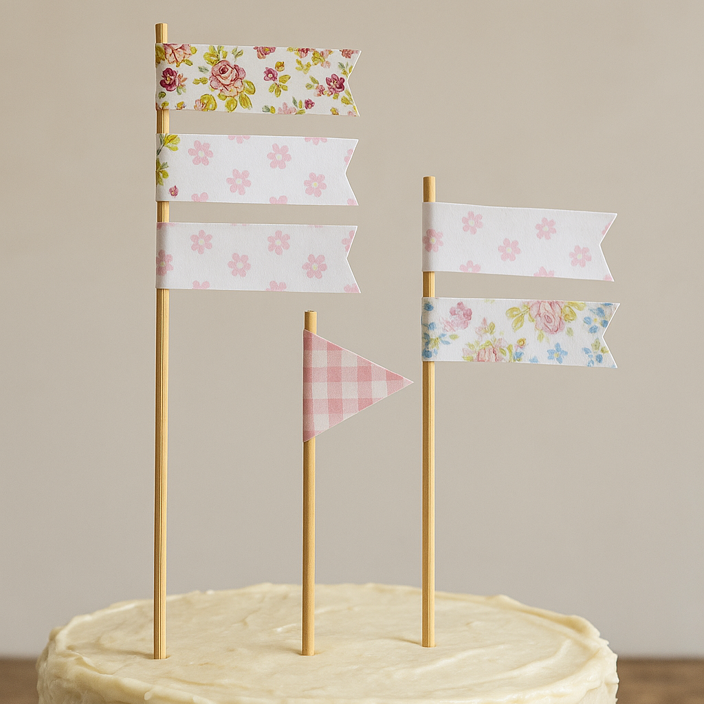 Flag Cake Toppers on Cake