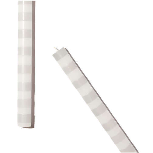 Grey Striped Dinner Candles