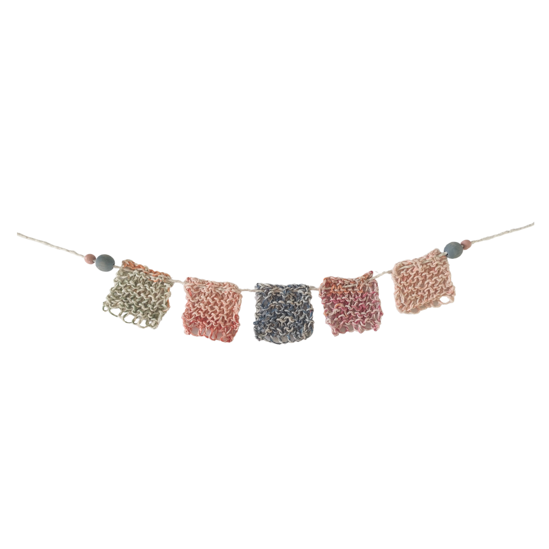 Mini Rustic Hand-Knitted Ombre Bunting