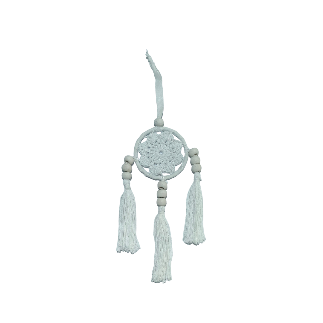 Mini White Crochet Dream Catcher