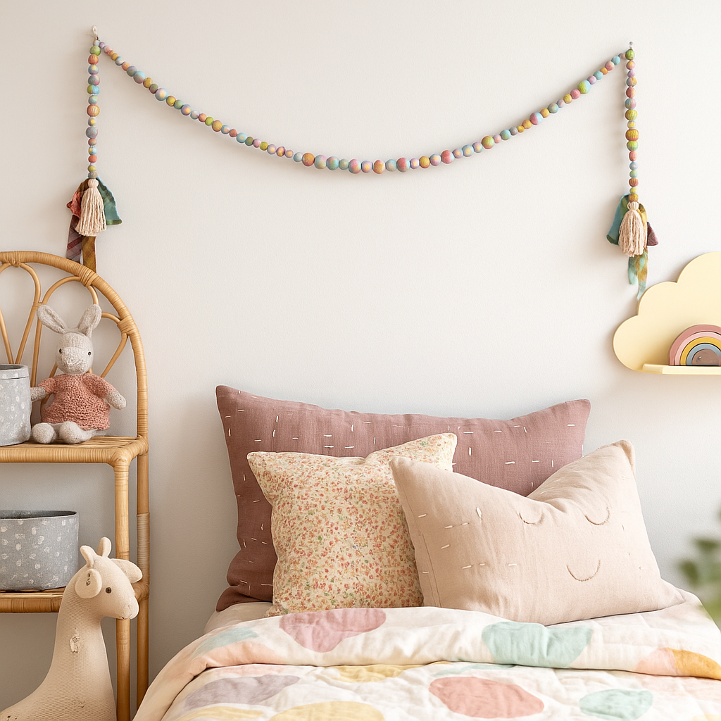 Painted Wooden Bead Garland