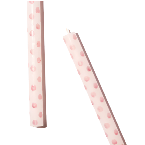 Pink Dotted Dinner Candles
