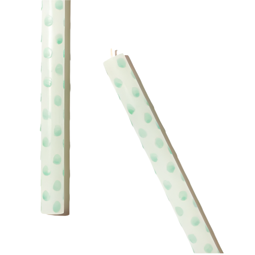 Sage Dotted Dinner Candles