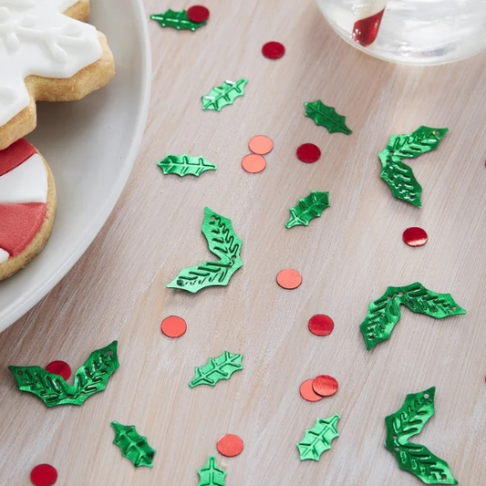 Christmas Holly Shaped Table Confetti