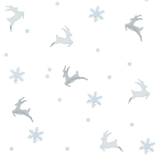 Silver Stag And Snowflake Confetti