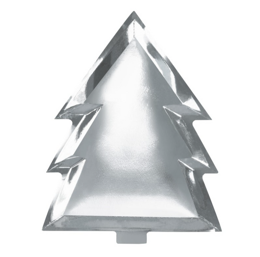 Silver Christmas Tree Plate