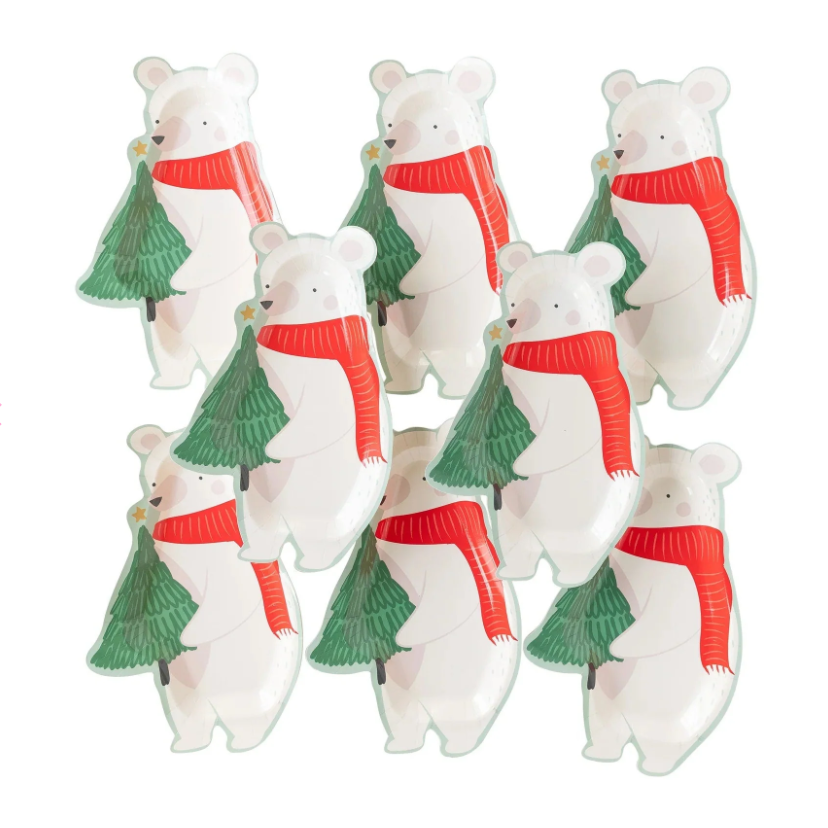 Christmas Polar Bear Plates
