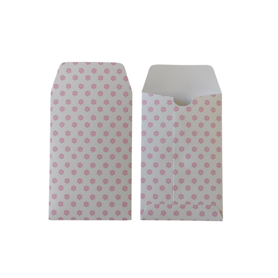 White Envelope with Pink Flower A
