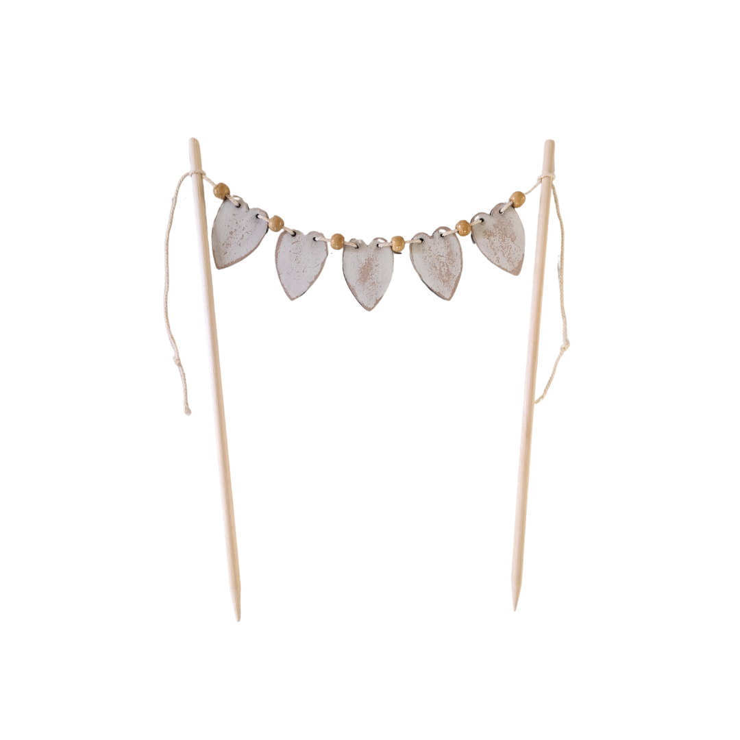 Wooden Heart Cake bunting