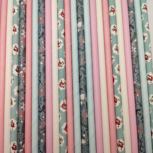 blue-floral-paper-straws