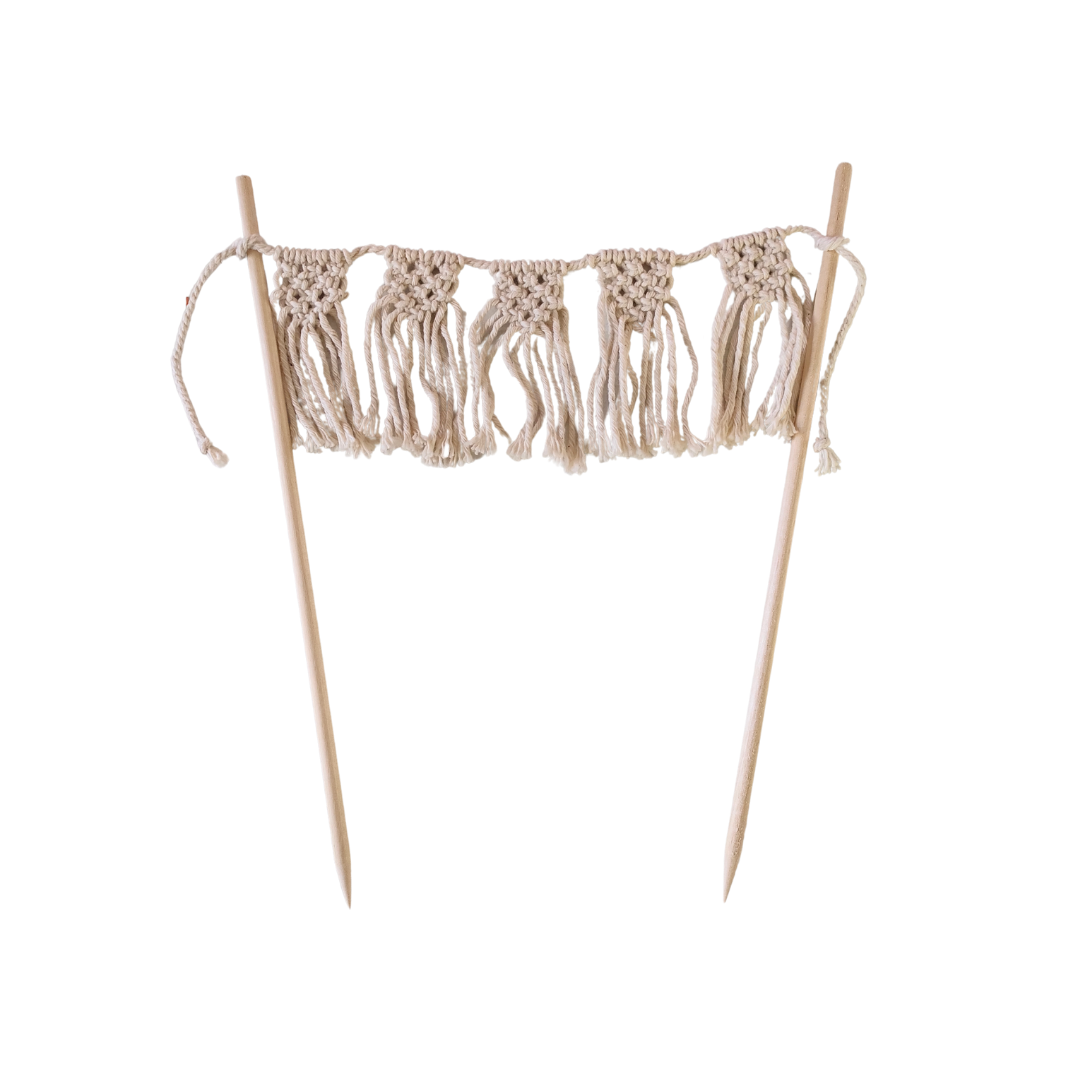 macrame cake bunting