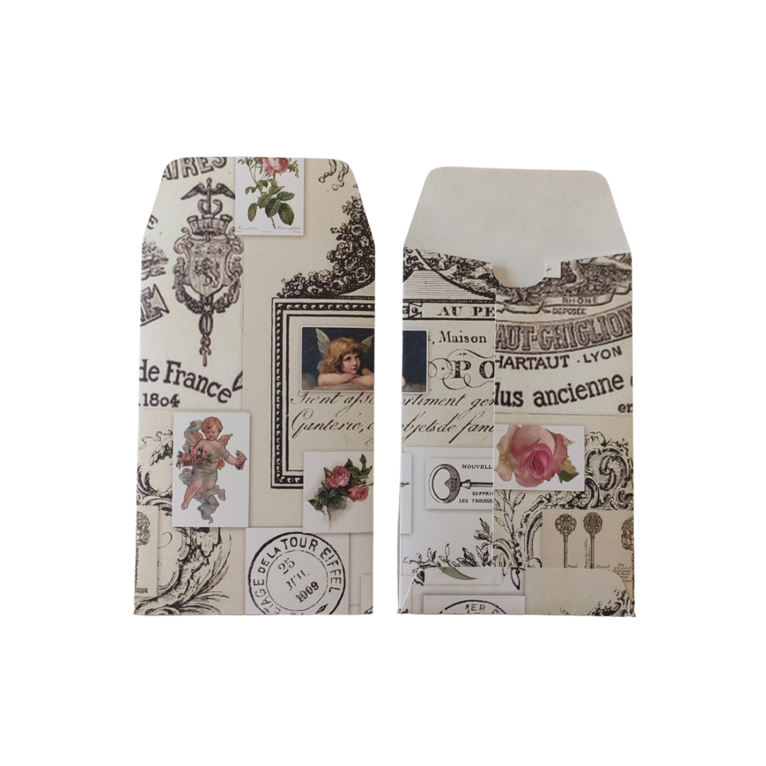 Handmade Mini Patterned Paper Envelopes - - Vintage
