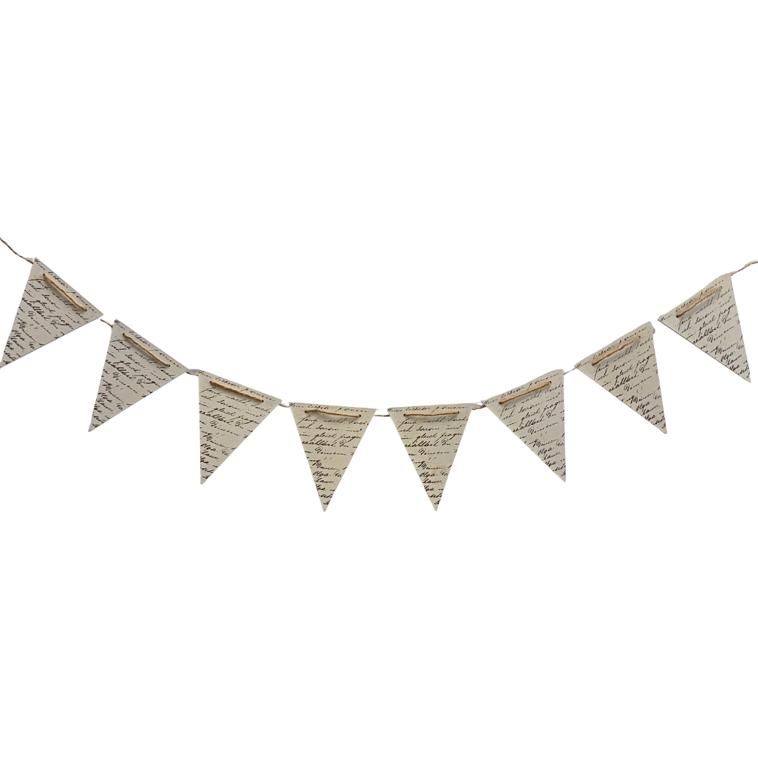 Wooden Script bunting