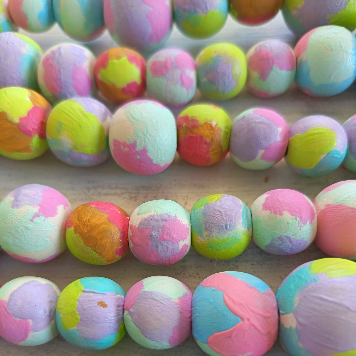 Painted Wooden Bead Garland