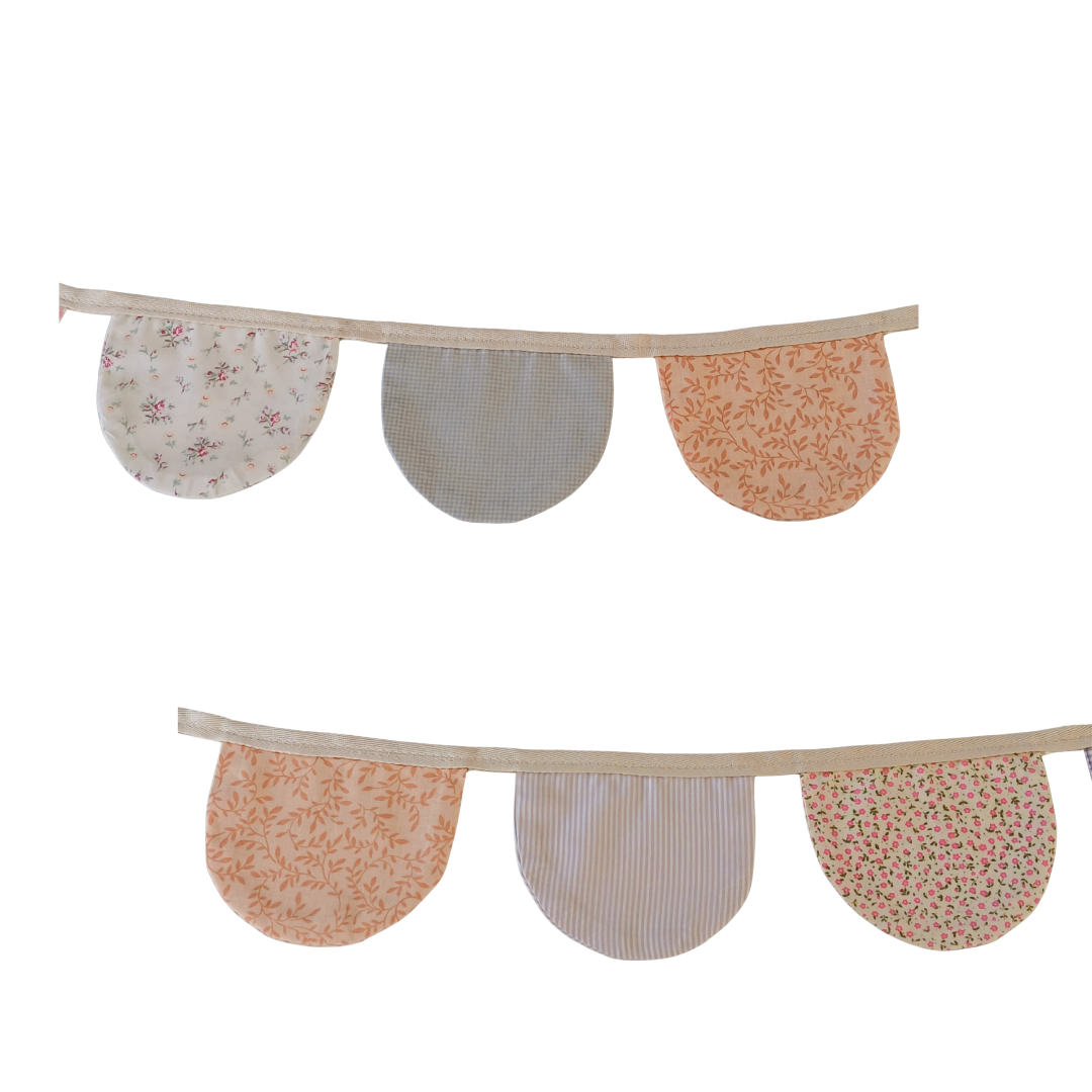 Floral, Gingham and Stripe Fabric Bunting