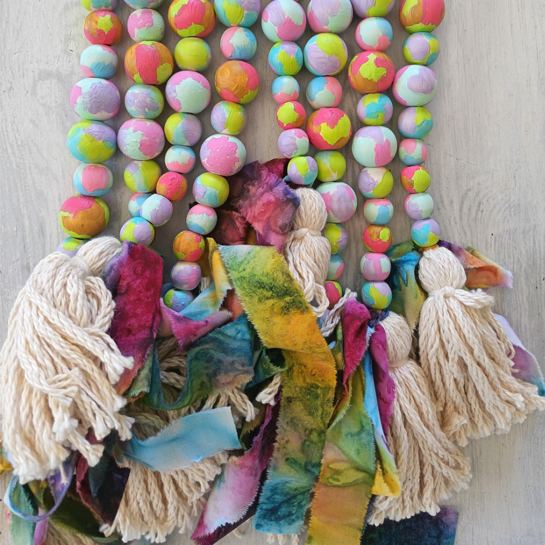 Painted Wooden Bead Garland