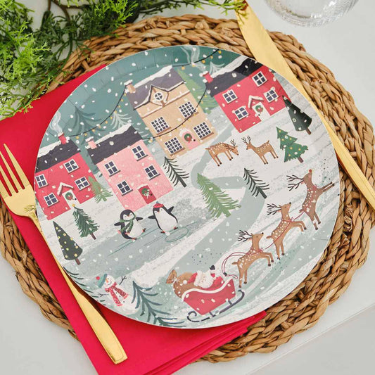 Christmas Scene Plates