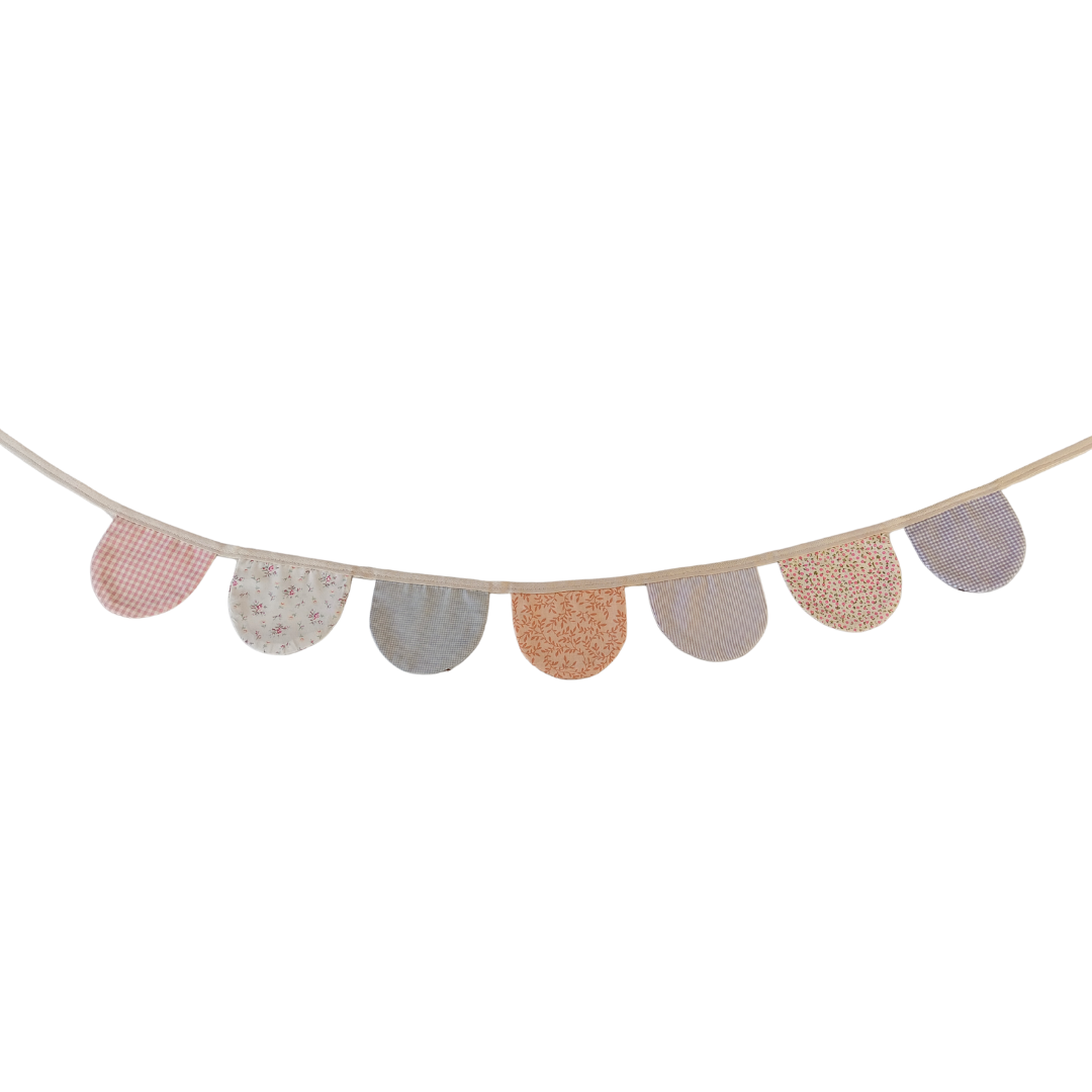 Floral, Gingham and Stripe Fabric Bunting