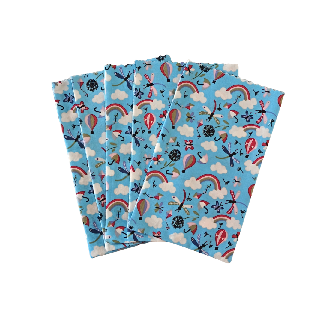 Rainbow and Hot Air Balloon Fabric Favour Bags