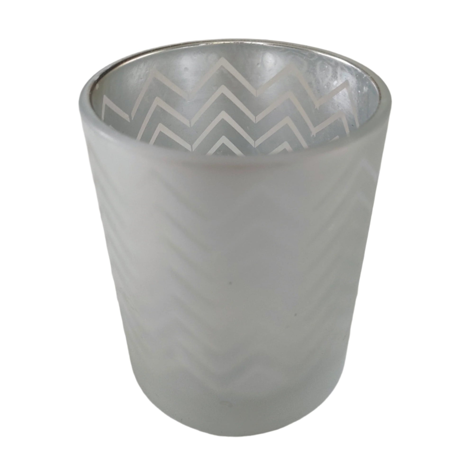 white chevron votive