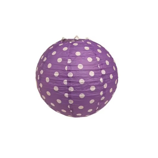 Purple with White Dots Paper Lantern