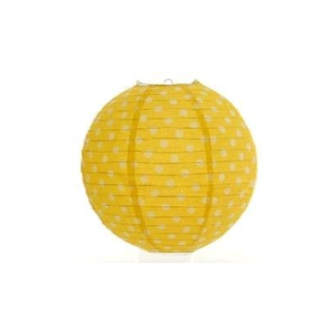 Yellow with White Dots Paper Lantern