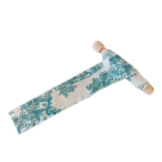 Blue Toile Frayed Ribbon