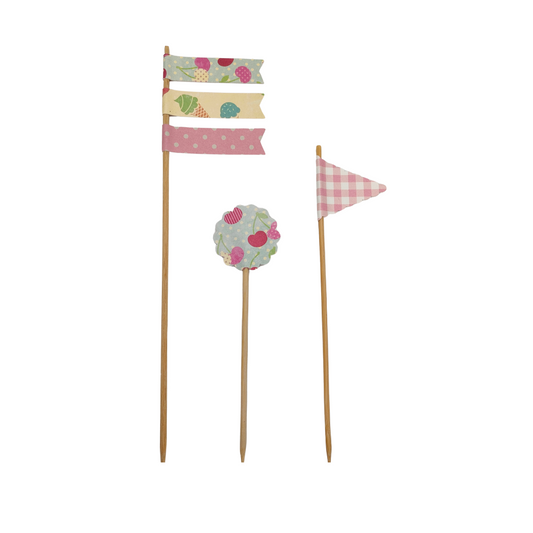 Cherry Flags Cake Toppers