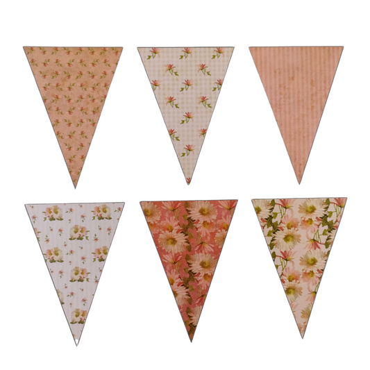 DIY Peach Floral Paper Bunting