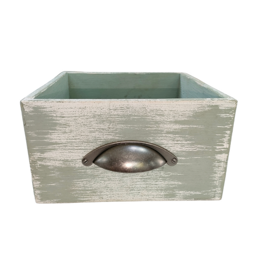 Duck Egg Whitewashed Wooden Box