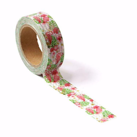 Floral-Flamingos Washi Tape