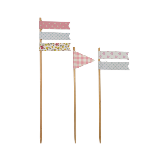 Floral Flags Cake Toppers