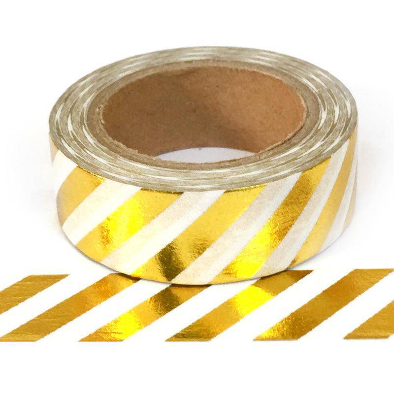 Gold_Diagonal_Stripes Washi Tape