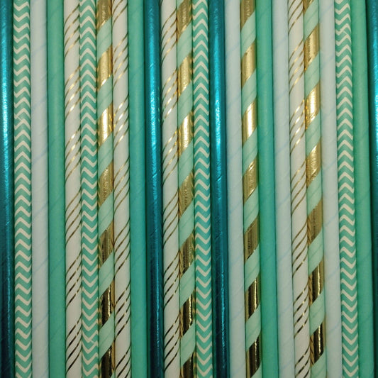 Ice Blue-paper-straws