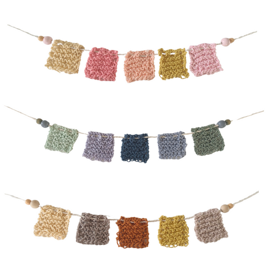 Mini Rustic Hand-Knitted Bunting