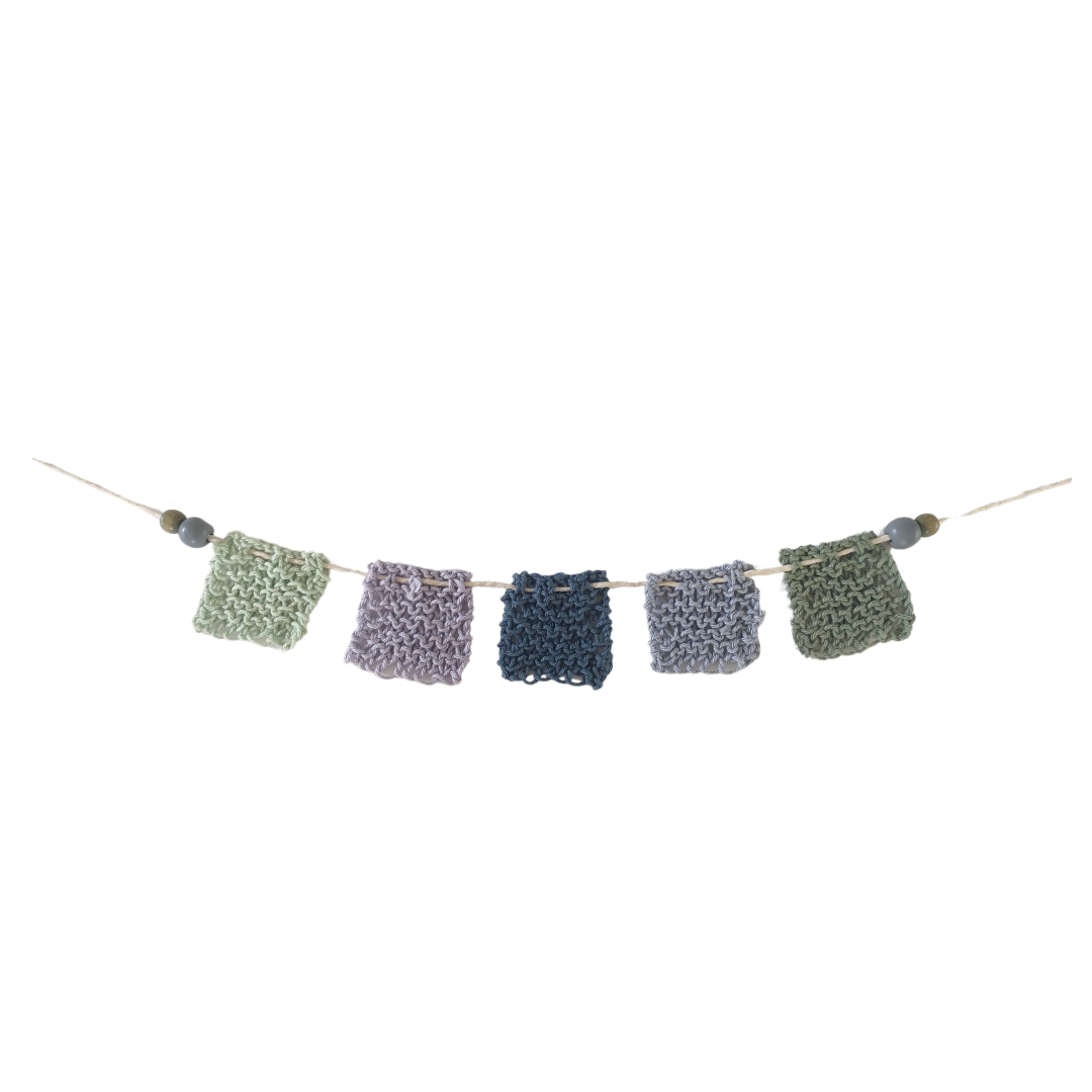 Mini Rustic Hand-Knitted Bunting F
