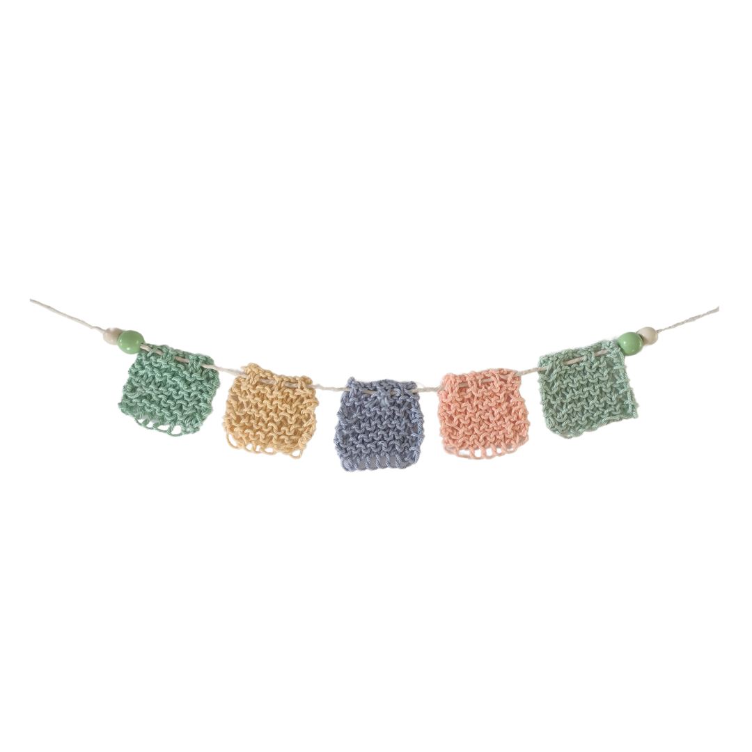 Mini Rustic Hand-Knitted Bunting J