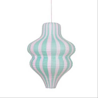 Mint Striped Paper Lantern