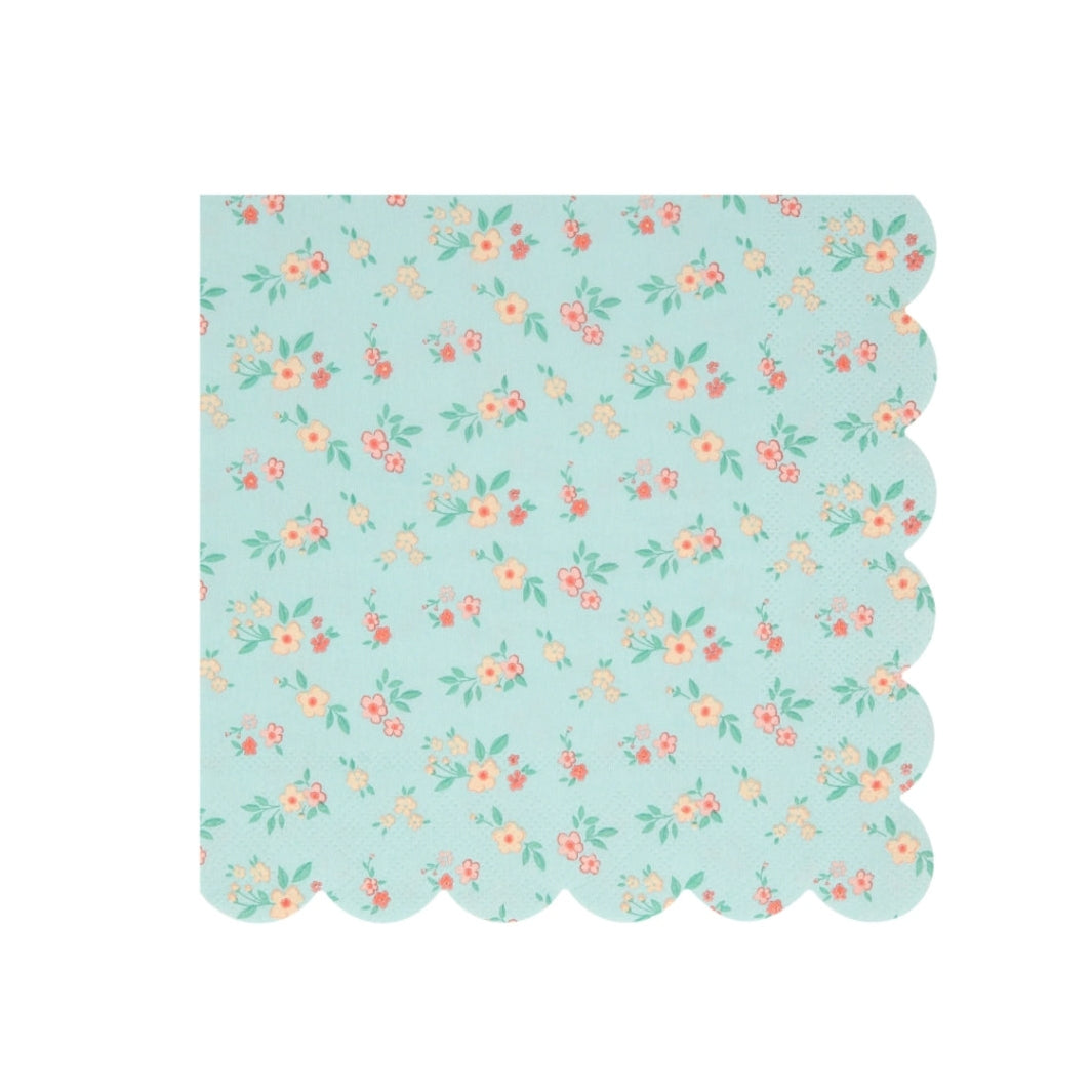 Mint Vintage Ditsy Floral Napkins