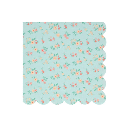Mint Vintage Ditsy Floral Napkins