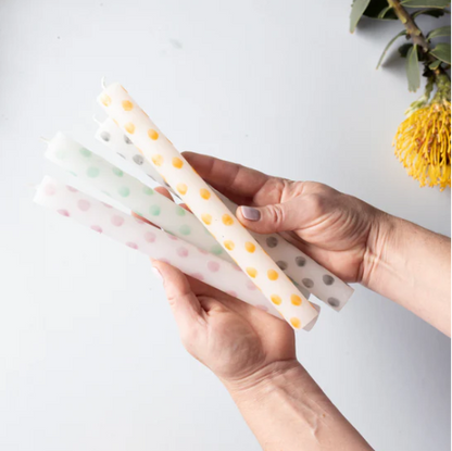 Pastel Dotted Dinner Candles