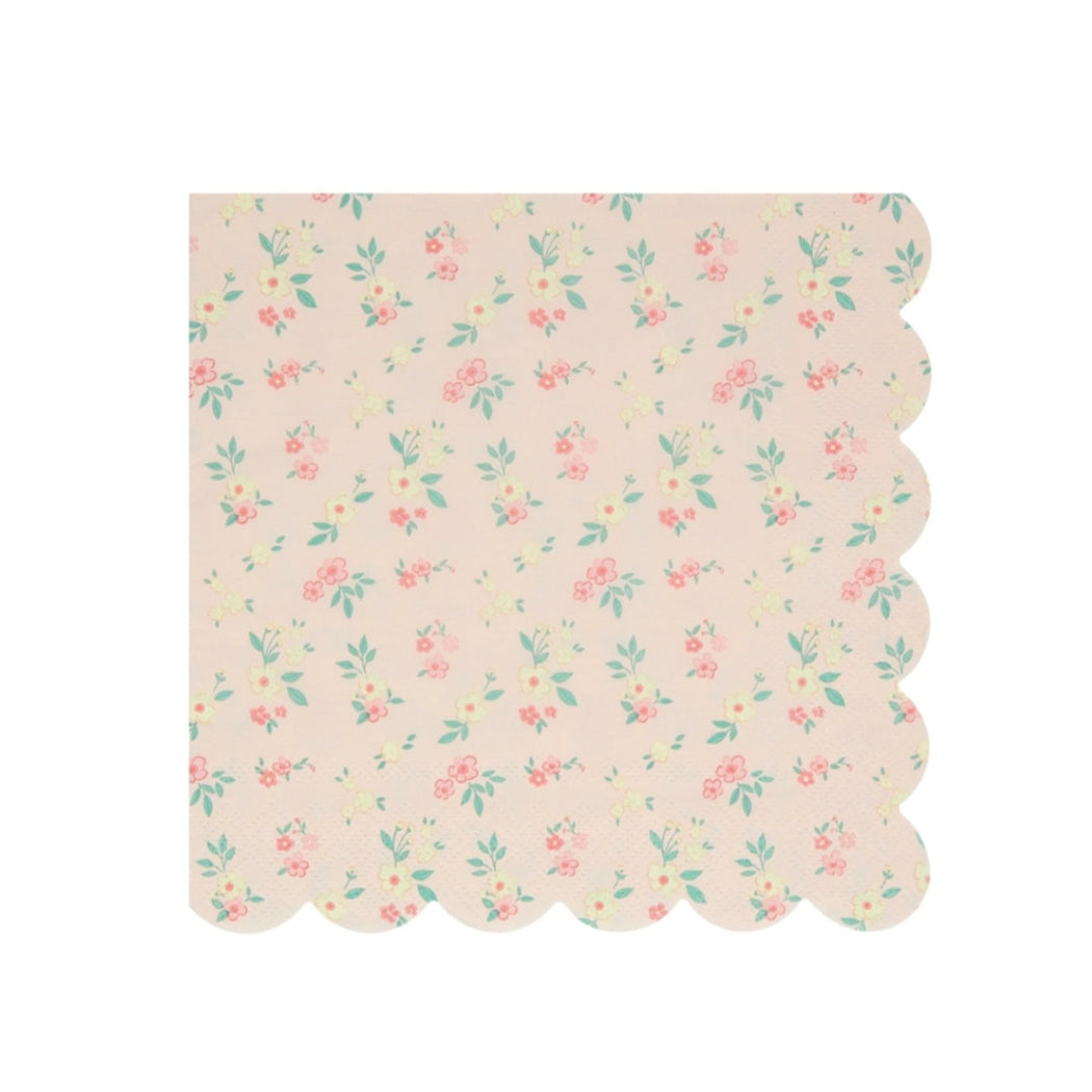 Peach Vintage Ditsy Floral Napkins