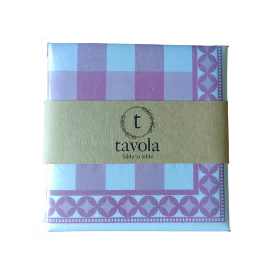 Purple Check Tavola Napkins