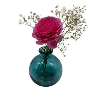 Round Smooth Blue Bud Vase