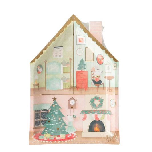 All Through The House  - House Shaped Holiday Plates
