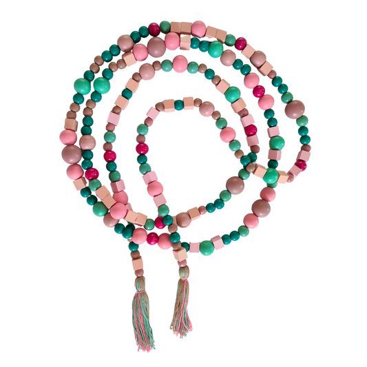 Spring time wooden bead garland