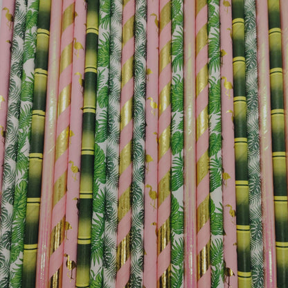 Tropical_Gold_Flamingo_Paper Straws